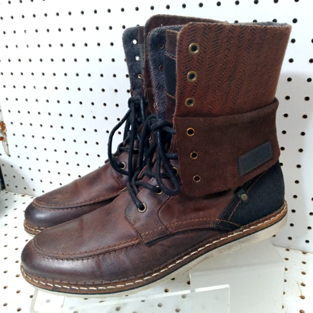BULL BOXER | Brown Boots |  Men's Casual Work Moto Winter lace up 12 US
